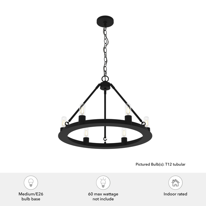 Saddlewood Chandelier-Mid. Chandeliers-Hunter-Lighting Design Store