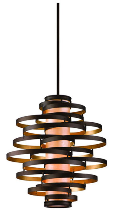 Corbett Lighting - 113-44-BRL/GL - Three Light Chandelier - Vertigo - Bronze And Gold Leaf