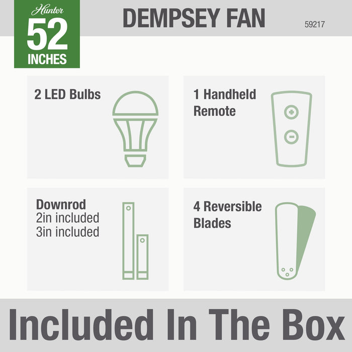 Dempsey 52" Ceiling Fan-Fans-Hunter-Lighting Design Store