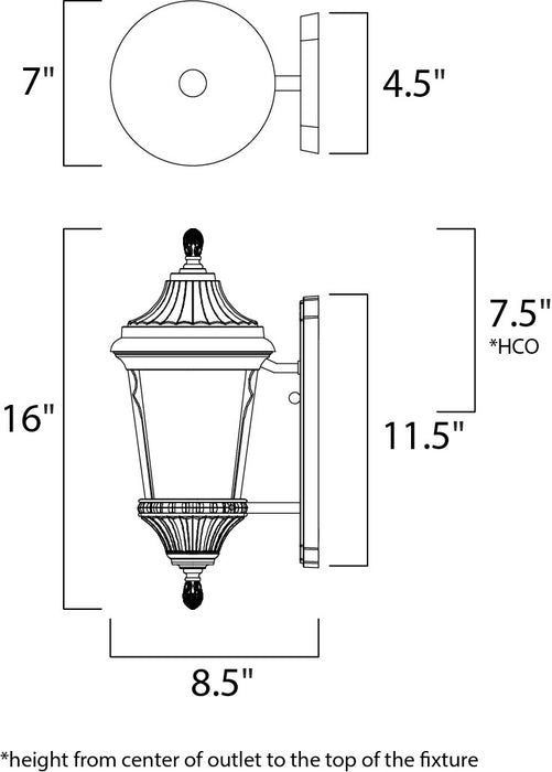 Odessa Outdoor Wall Lantern-Exterior-Maxim-Lighting Design Store