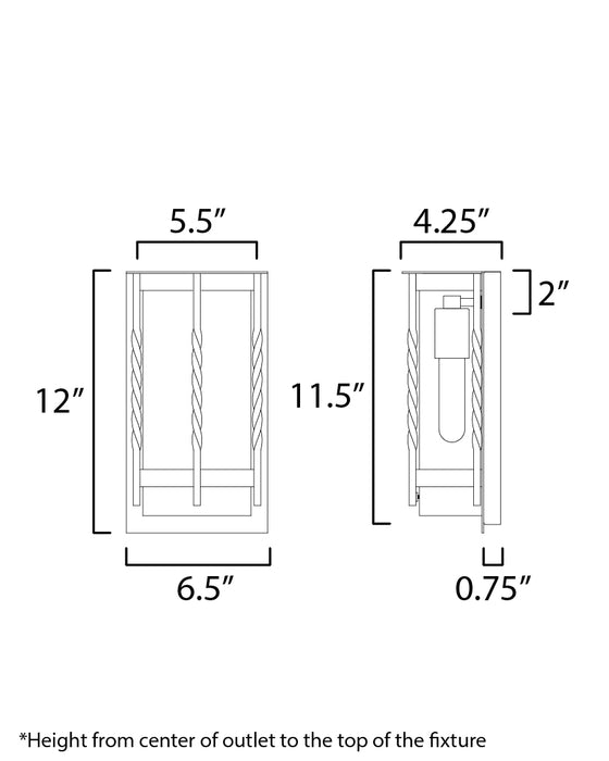 Foundry One Light Outdoor Wall Sconce-Exterior-Maxim-Lighting Design Store