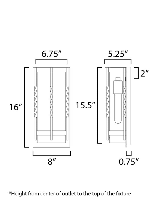 Foundry One Light Outdoor Wall Sconce-Exterior-Maxim-Lighting Design Store