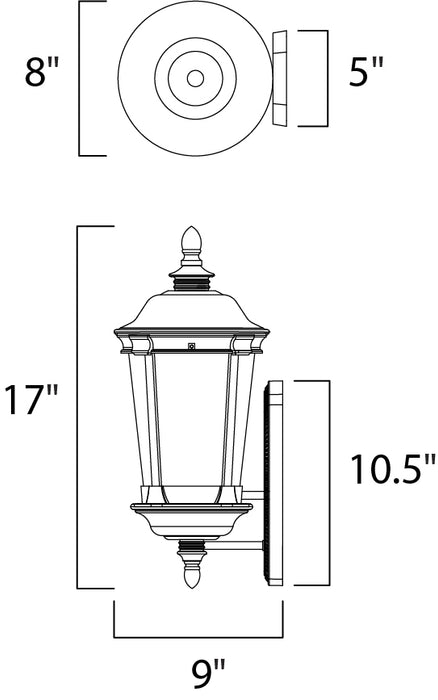 Dover DC Outdoor Wall Lantern-Exterior-Maxim-Lighting Design Store