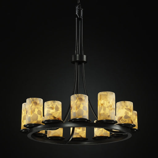 Alabaster Rocks 12 Light Chandelier Matte Black