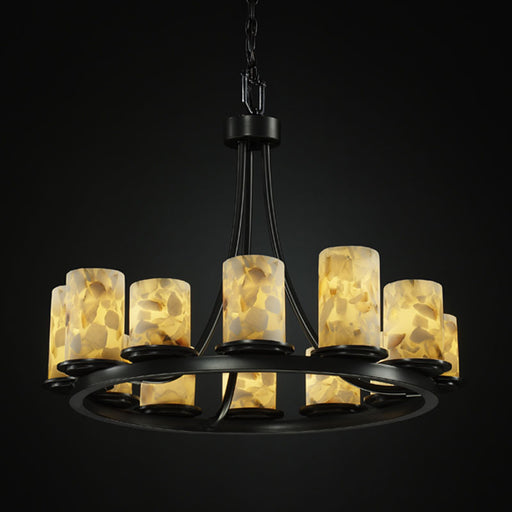 Alabaster Rocks 12 Light Chandelier Matte Black