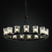 Justice Designs - GLA-8715-16-CLRT-MBLK - 15 Light Chandelier - Veneto Luce - Matte Black