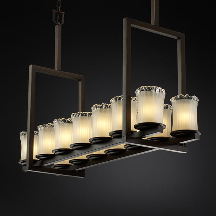 Justice Designs - GLA-8764-16-WTFR-DBRZ - 14 Light Chandelier - Veneto Luce - Dark Bronze