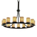 Justice Designs - POR-8715-10-WAVE-DBRZ - 15 Light Chandelier - Limoges - Dark Bronze