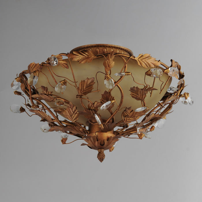 Maxim - 2859EG - Three Light Semi-Flush Mount - Elegante - Etruscan Gold