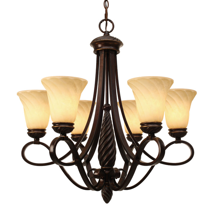 Golden - 8106-6 CDB - Six Light Chandelier - Torbellino - Cordoban Bronze