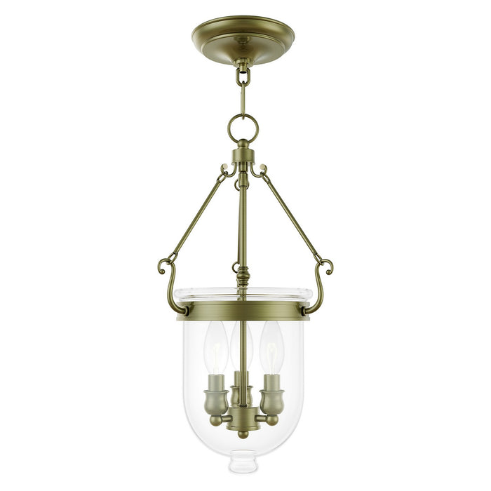 Livex Lighting - 5063-01 - Three Light Pendant - Jefferson - Antique Brass