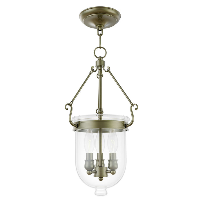 Livex Lighting - 5063-01 - Three Light Pendant - Jefferson - Antique Brass