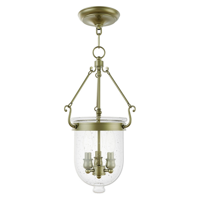 Livex Lighting - 5083-01 - Three Light Pendant - Jefferson - Antique Brass