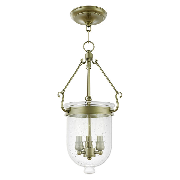Livex Lighting - 5083-01 - Three Light Pendant - Jefferson - Antique Brass