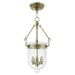 Livex Lighting - 5083-01 - Three Light Pendant - Jefferson - Antique Brass
