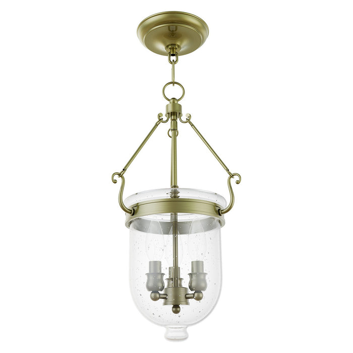 Livex Lighting - 5083-01 - Three Light Pendant - Jefferson - Antique Brass
