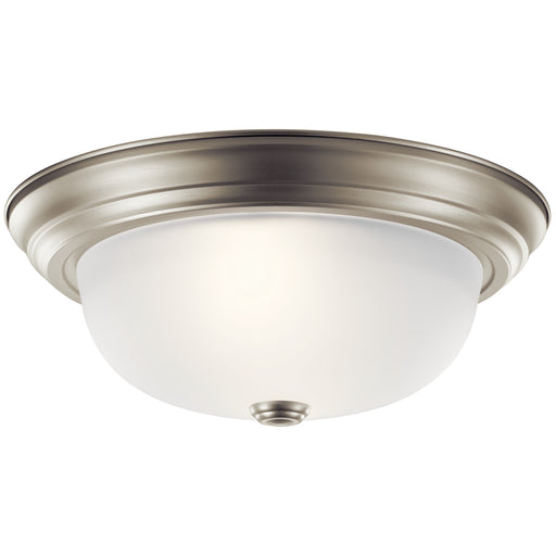 Two Light Flush Mount Brushed Nickel