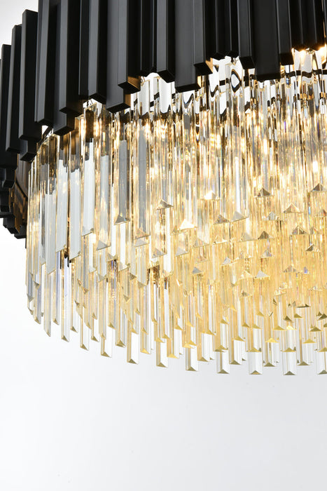 Willow Ten Light Chandelier Black and Clear