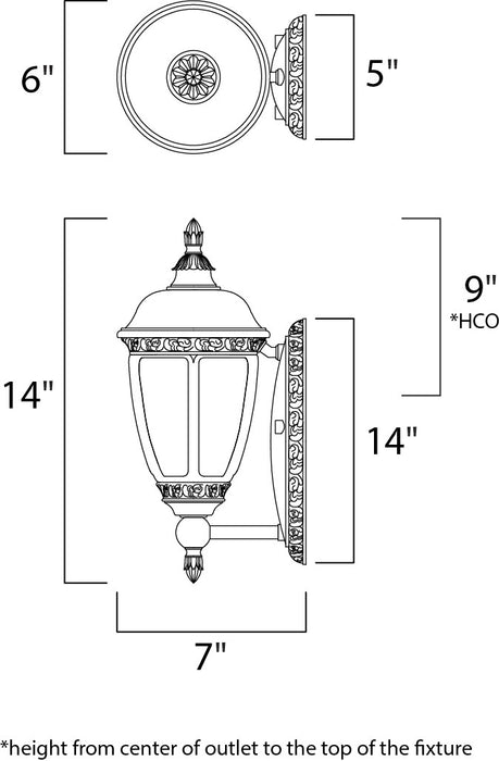 Knob Hill DC Outdoor Wall Lantern-Exterior-Maxim-Lighting Design Store