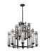 Generation Lighting - F2629/8+4AF/BS - 12 Light Chandelier - Ethan - Antique Forged Iron / Brushed Steel