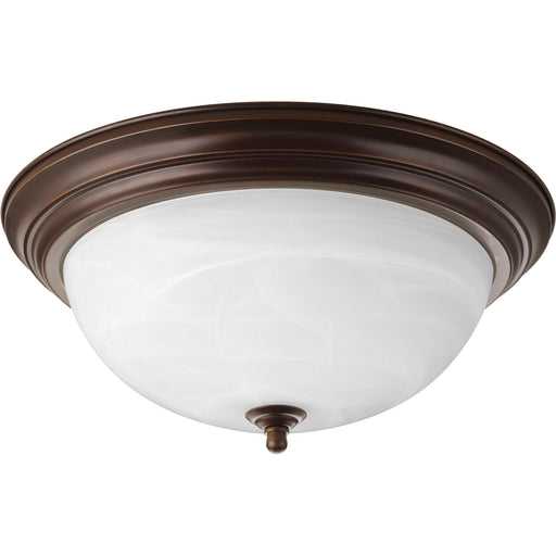 Progress Lighting - P3926-20 - Three Light Flush Mount - Dome Glass - Alabaster - Antique Bronze