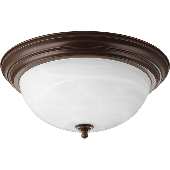 Progress Lighting - P3926-20 - Three Light Flush Mount - Dome Glass - Alabaster - Antique Bronze