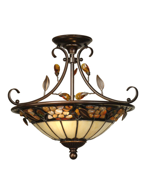Dale Tiffany - TH90218 - Two Light Hanging Fixture - Crystal Jewel Pebble Stone - Antique Golden Bronze