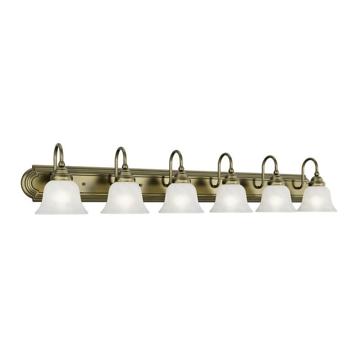 Livex Lighting - 1006-01 - Six Light Bath Vanity - Belmont - Antique Brass