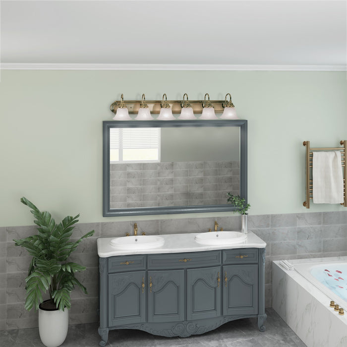 Livex Lighting - 1006-01 - Six Light Bath Vanity - Belmont - Antique Brass