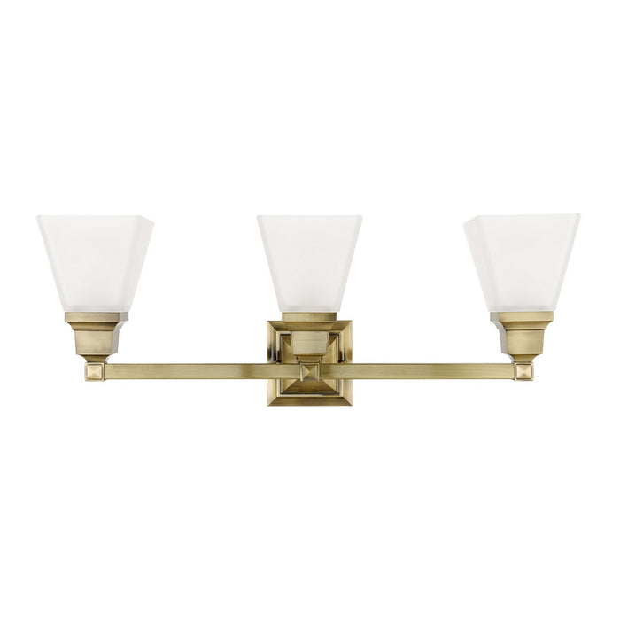 Livex Lighting - 1033-01 - Three Light Bath Vanity - Mission - Antique Brass