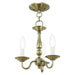 Livex Lighting - 5009-01 - Three Light Mini Chandelier/Ceiling Mount - Williamsburgh - Antique Brass