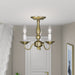 Livex Lighting - 5009-01 - Three Light Mini Chandelier/Ceiling Mount - Williamsburgh - Antique Brass