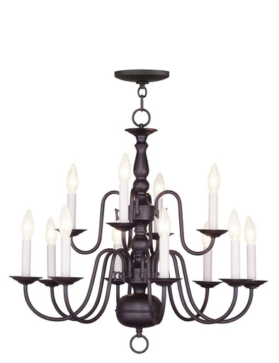 Williamsburgh 12 Light Chandelier Bronze