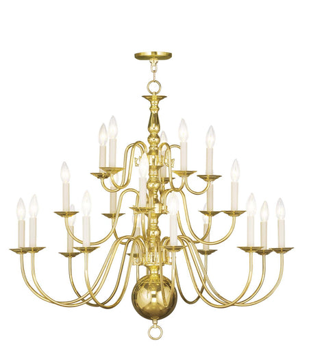 Williamsburgh 20 Light Chandelier Polished Brass