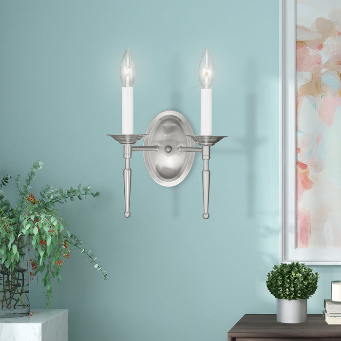 Livex Lighting - 5122-91 - Two Light Wall Sconce - Williamsburgh - Brushed Nickel
