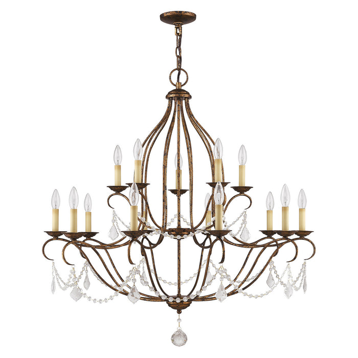 Livex Lighting - 6429-71 - 15 Light Chandelier - Chesterfield - Hand Applied Venetian Golden Bronze