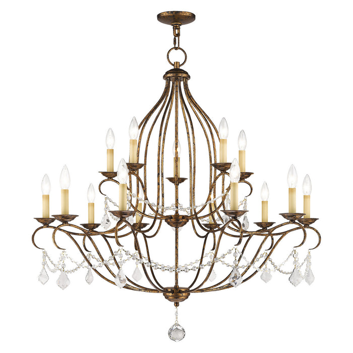 Livex Lighting - 6429-71 - 15 Light Chandelier - Chesterfield - Hand Applied Venetian Golden Bronze