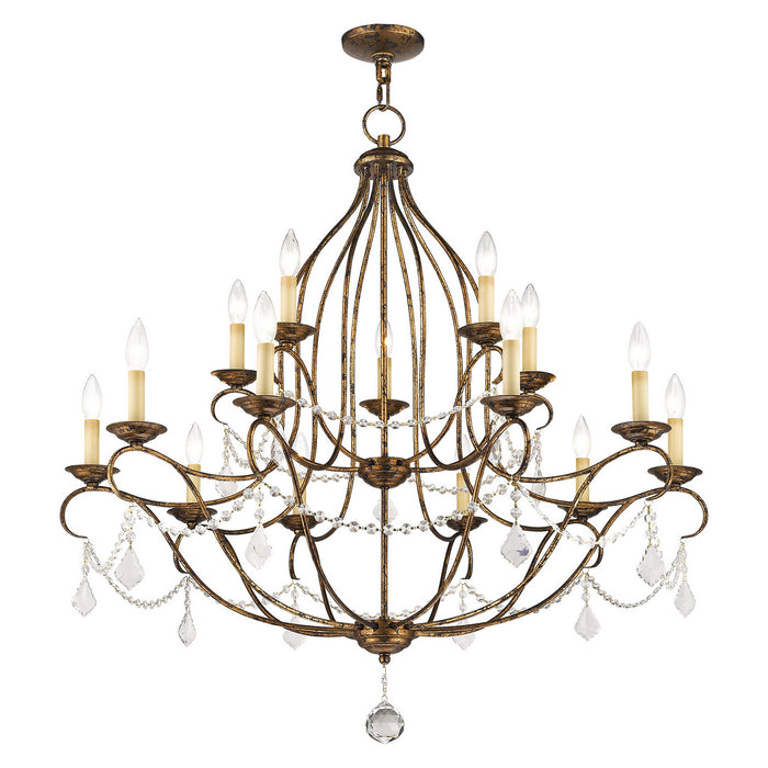 Livex Lighting - 6429-71 - 15 Light Chandelier - Chesterfield - Hand Applied Venetian Golden Bronze
