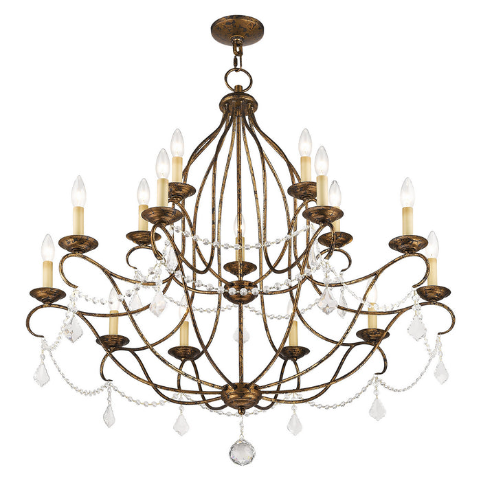 Livex Lighting - 6429-71 - 15 Light Chandelier - Chesterfield - Hand Applied Venetian Golden Bronze