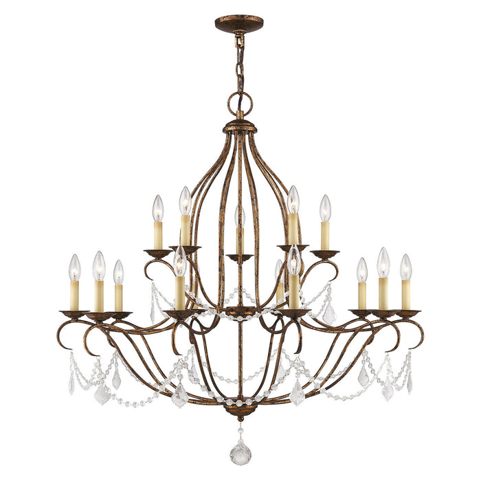Livex Lighting - 6429-71 - 15 Light Chandelier - Chesterfield - Hand Applied Venetian Golden Bronze