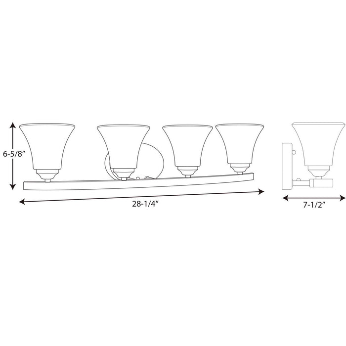 Progress Lighting - P2011-09 - Four Light Bath Bracket - Adorn - Brushed Nickel