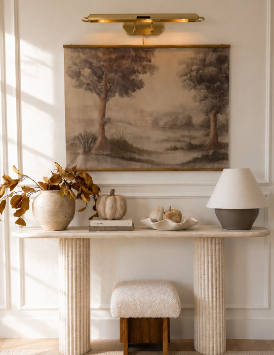 Caillier LED Picture Light Lacquered Brass