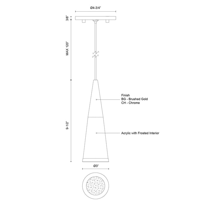 Malabar LED Pendant Chrome-Mini Pendants-Kuzco Lighting-Lighting Design Store