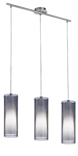 Pinto Nero Three Light Linear Pendant Matte Nickel