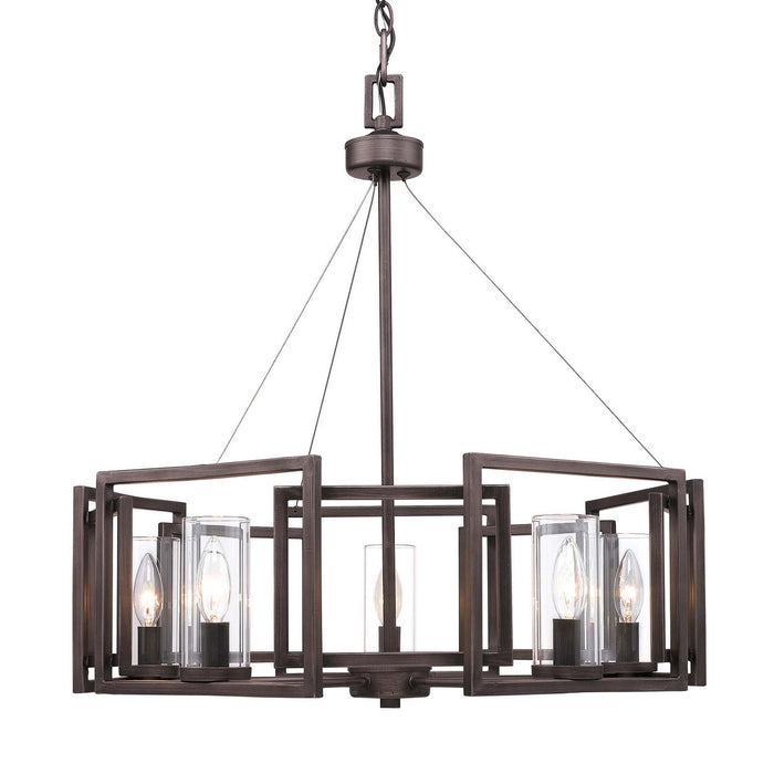 Golden - 6068-5 GMT - Five Light Chandelier - Marco - Gunmetal Bronze