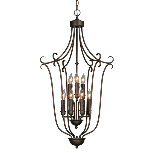 Grace Nine Light Chandelier Rubbed Bronze