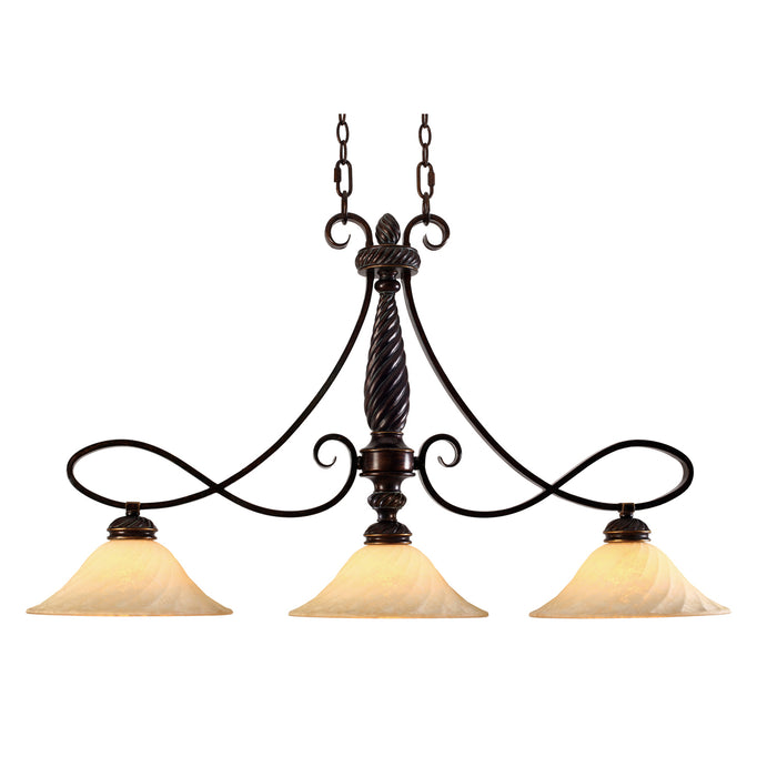 Golden - 8106-10 CDB - Three Light Linear Pendant - Torbellino - Cordoban Bronze