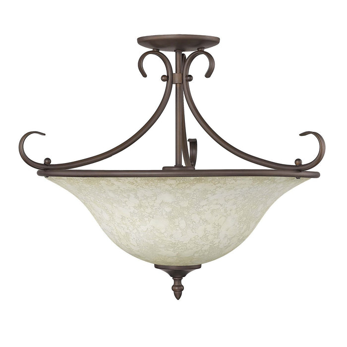 Golden - 8606-SF RBZ-TEA - Three Light Semi-Flush Mount - Homestead - Rubbed Bronze