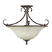 Golden - 8606-SF RBZ-TEA - Three Light Semi-Flush Mount - Homestead - Rubbed Bronze