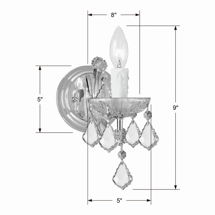 Crystorama - 4471-CH-CL-SAQ - One Light Wall Sconce - Maria Theresa - Polished Chrome